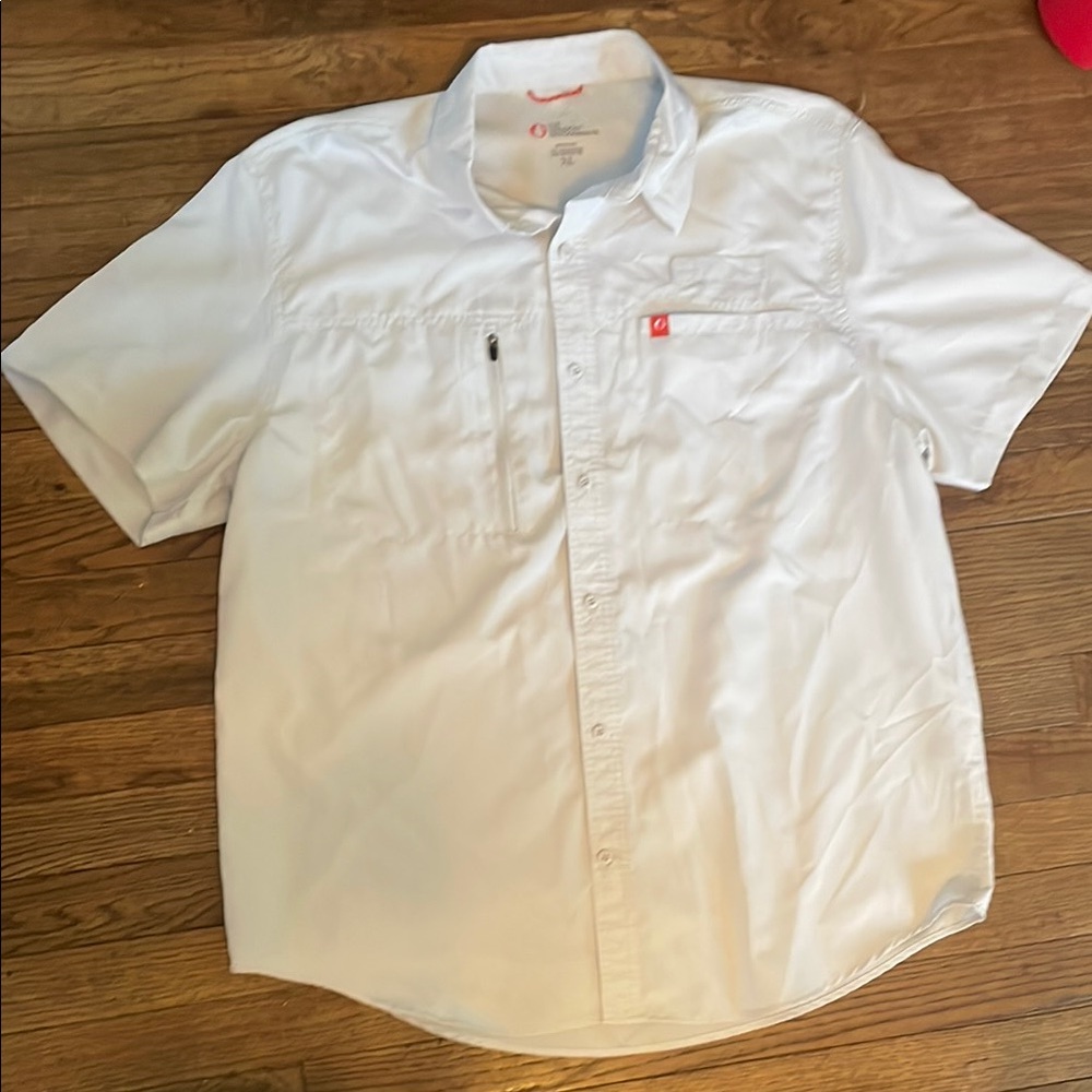 American Outdoorsman Men's Gray Short Sleeve Button Down Shirt